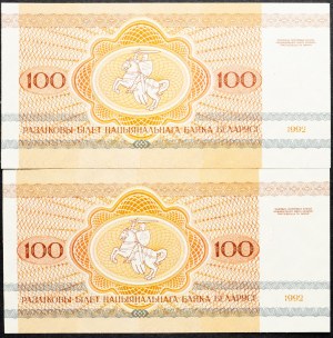 Bielorusko, 100 rubľov 1992