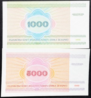 Bielorusko, 1000, 5000 rubľov 1998