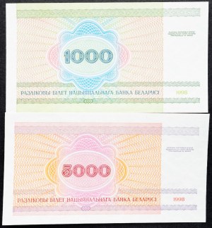 Bělorusko, 1000, 5000 rublů 1998