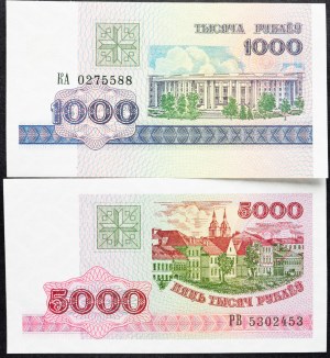 Bělorusko, 1000, 5000 rublů 1998