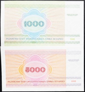 Bělorusko, 1000, 5000 rublů 1998