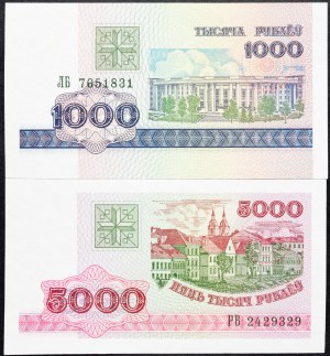 Białoruś, 1000, 5000 rubli 1998