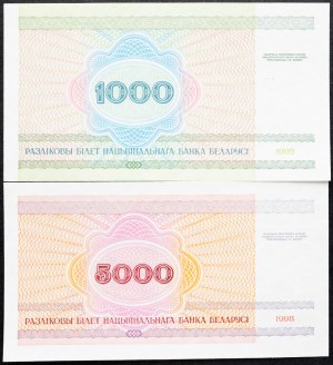 Bělorusko, 1000, 5000 rublů 1998