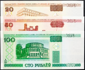 Bělorusko, 20, 50, 100 rublů 2000