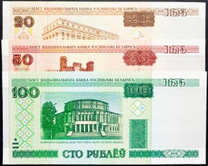 Bělorusko, 20, 50, 100 rublů 2000