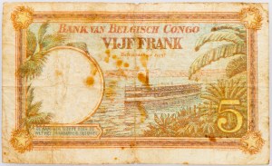 Kongo Belgijskie, 5 franków, 1930