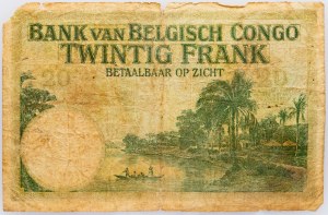 Kongo Belgijskie, 20 franków 1937 r.