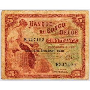 Belgisch-Kongo, 5 Francs 1942