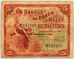 Belgisch-Kongo, 5 Francs 1942