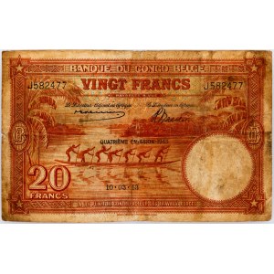 Belgian Congo, 20 Francs 1943
