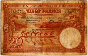 Belgian Congo, 20 Francs 1943
