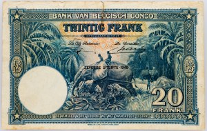 Belgian Congo, 20 Francs 1947