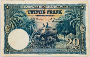 Congo Belga, 20 franchi 1947