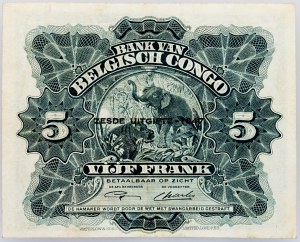 Belgické Kongo, 5 frankov 1947