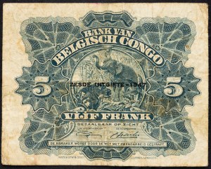 Congo Belga, 5 franchi 1947