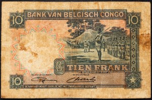 Belgian Congo, 10 Francs 1948