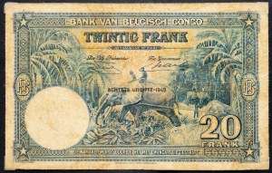 Belgické Kongo, 20 franků 1949