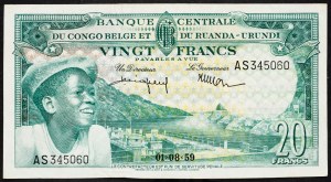 Congo Belga, 20 franchi 1959