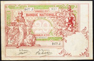 Belgicko, 20 frankov 1914
