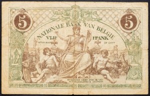 Belgium, 5 Francs 1918