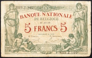 Belgio, 5 franchi 1918