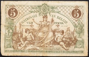 Belgien, 5 Francs 1918