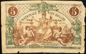 Belgien, 5 Francs 1919