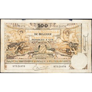 Belgium, 100 Francs 1919