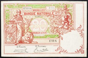 Belgium, 20 Francs 1919