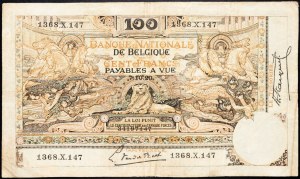 Belgicko, 100 frankov 1920
