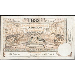 Belgien, 100 Francs 1920
