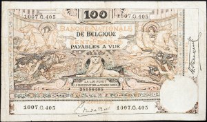 Belgia, 100 franków, 1920