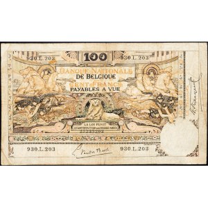 Belgien, 100 Francs 1920