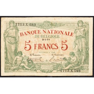 Belgium, 5 Francs 1921