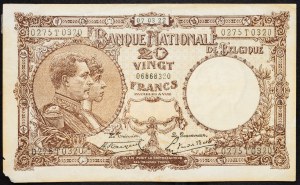 Belgia, 20 franków 1922
