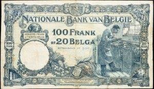 Belgie, 100 franků 1927