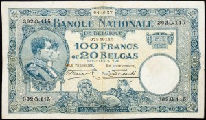 Belgio, 100 franchi 1927