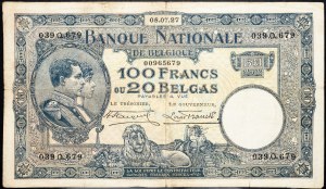 Belgium, 100 Francs 1927