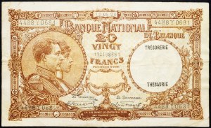 Belgicko, 20 frankov 1928