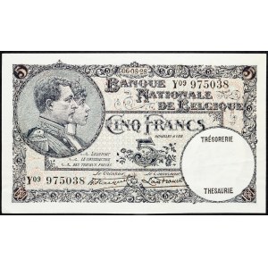 Belgien, 5 Francs 1928