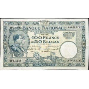 Belgium, 100 Francs 1928