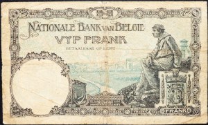 Belgie, 5 franků 1929