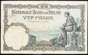 Belgia, 5 franków 1929