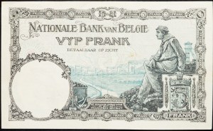 Belgie, 5 franků 1929