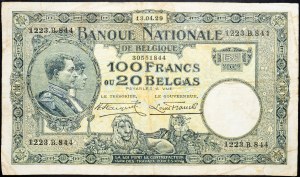 Belgien, 100 Francs 1929