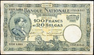 Belgio, 100 franchi 1929
