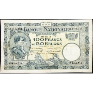 Belgien, 100 Francs 1929