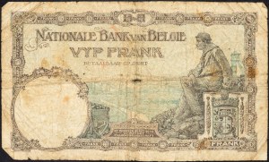 Belgie, 5 franků 1930