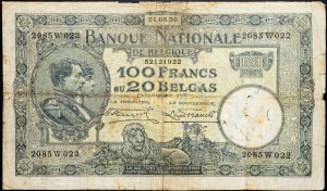 Belgium, 100 Frank 1930