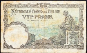 Belgique, 5 Francs 1930